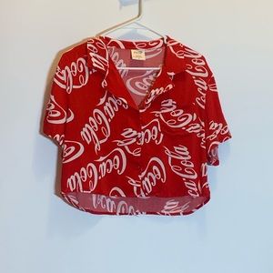 Coca Cola Button Up Crop Top